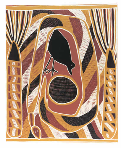 Namiyal Bopirri. Crow and Widitj (Wagilag Story), Aboriginal art