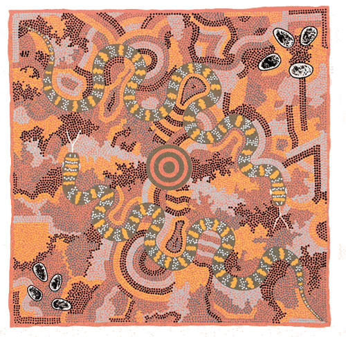 Michelle Possum, Two Snake Dreaming, Aboriginal art