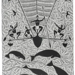 Billy Missi, Dhangalalh Thaiyaik Drifting for Dugong, Torres Strait Islander art