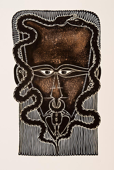 Alick Tipoti, Thabudh - Like a Snake, Torres Strait Islander art
