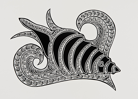 Joel Sam, Bu - Trumpet Shell, Torres Strait Islander art