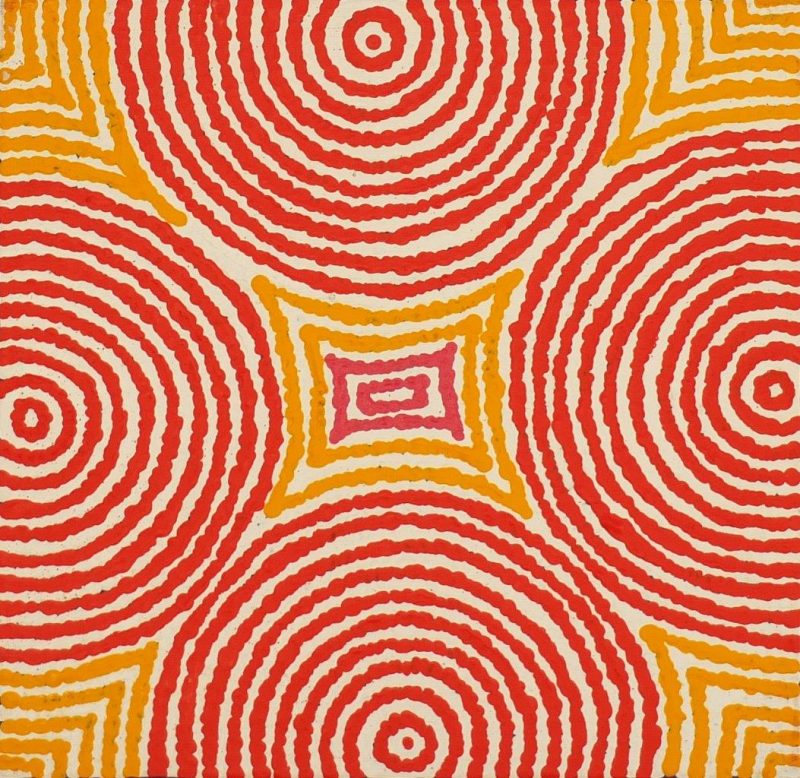 Theo (Faye) Nangala Hudson, Warlukurlangu Jukurrpa - Fire Country Dreaming, Aboriginal art