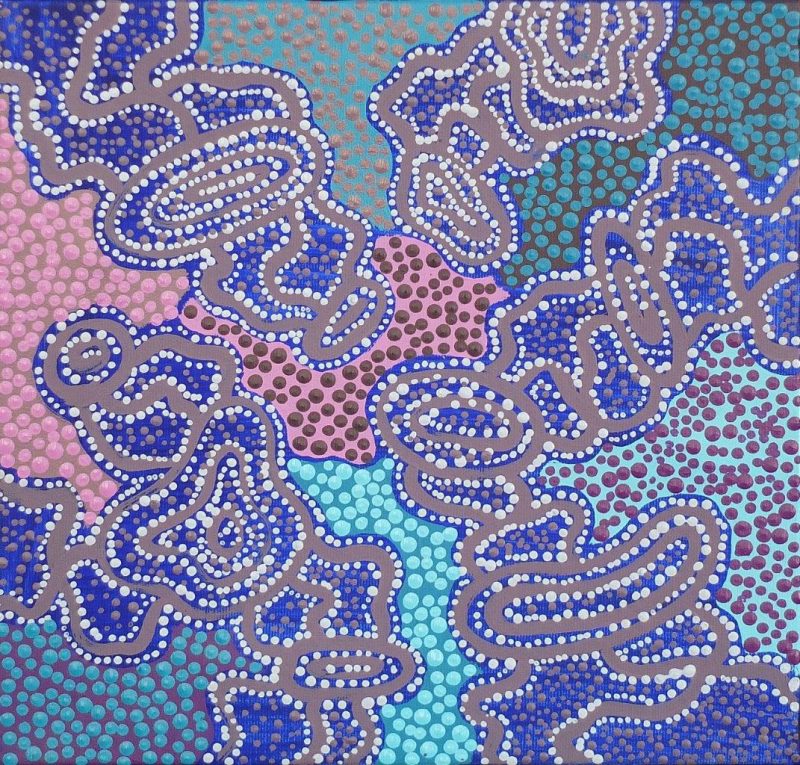 Chantelle Nampijinpa Robertson, Ngapa Jukurrpa - Water Dreaming - Puyurru, Aboriginal art