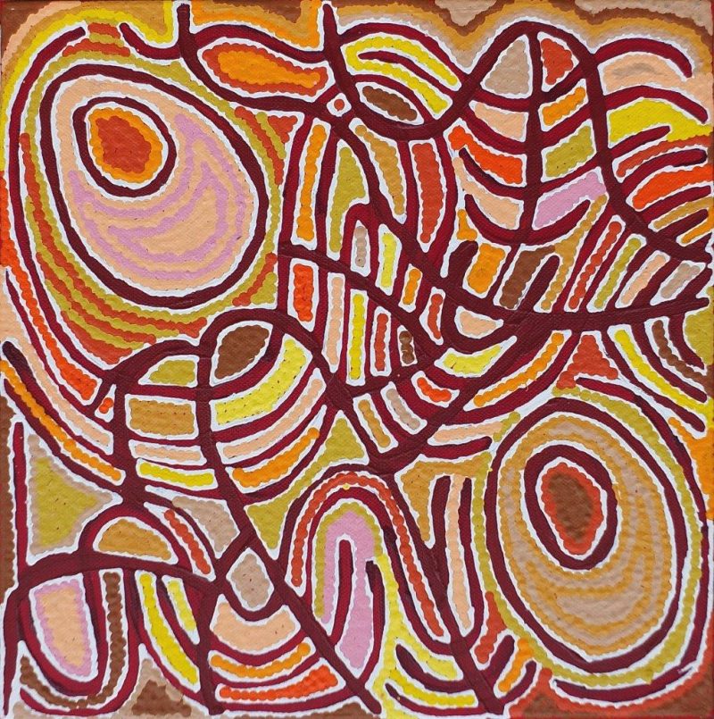 Nancy Nungarrayi Collins, Ngalyipi Jukurrpa - Snake Vine Dreaming - Yanjirlpi, Aboriginal art