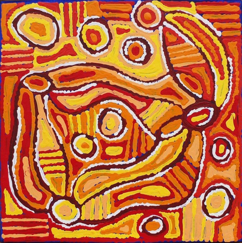 Louise Napangardi Dickson, Mina Mina Jukurrpa - Mina Mina Dreaming - Ngalyip, Aboriginal art