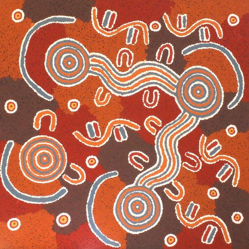 Kenneth Jungarrayi Martin, Ngapa Jukurrpa - Water Dreaming - Pirilinyarnu, Aboriginal art