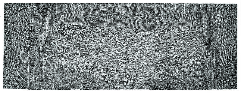 Dennis Nona, Ara - Boxing Waves During Strong Current, Torres Strait Islander art