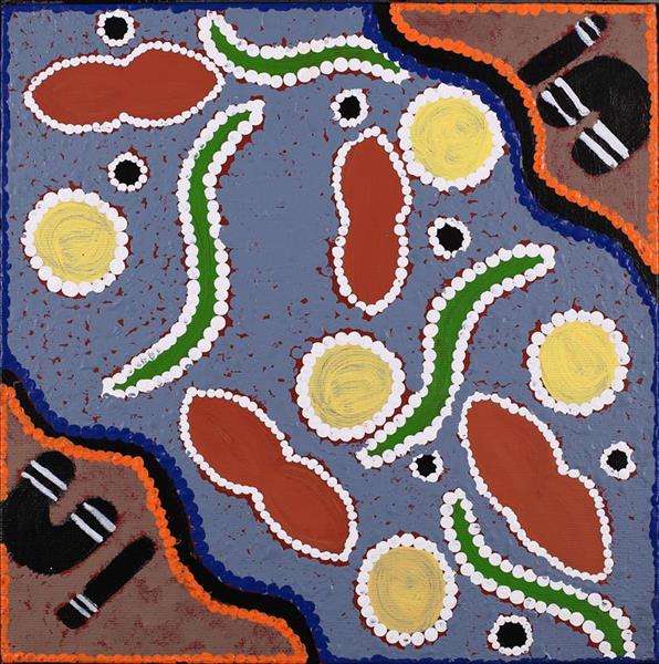 Ngapa Jukurrpa (Water Dreaming) - Pirlinyarnu, Gwenda Nakamarra Gill, Aboriginal art