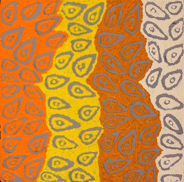 Lukarrara Jukurrpa - Desert Fringe-rush Seed Dreaming, Maisie Napurrurla Wayne, Aboriginal art