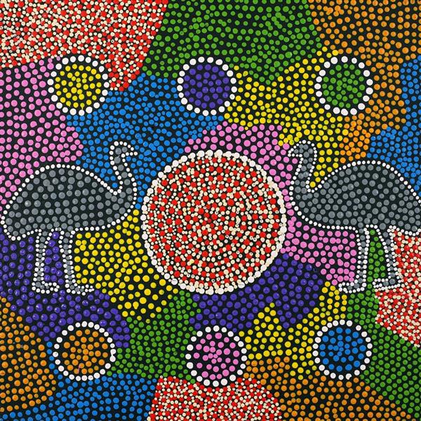 Yankirri Jukurrpa - Emu Dreaming - Ngarlikurlangu, Melinda Napurrurla Wilson, aboriginal art